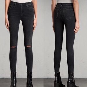 All Saints Grace Black Skinny Jeans